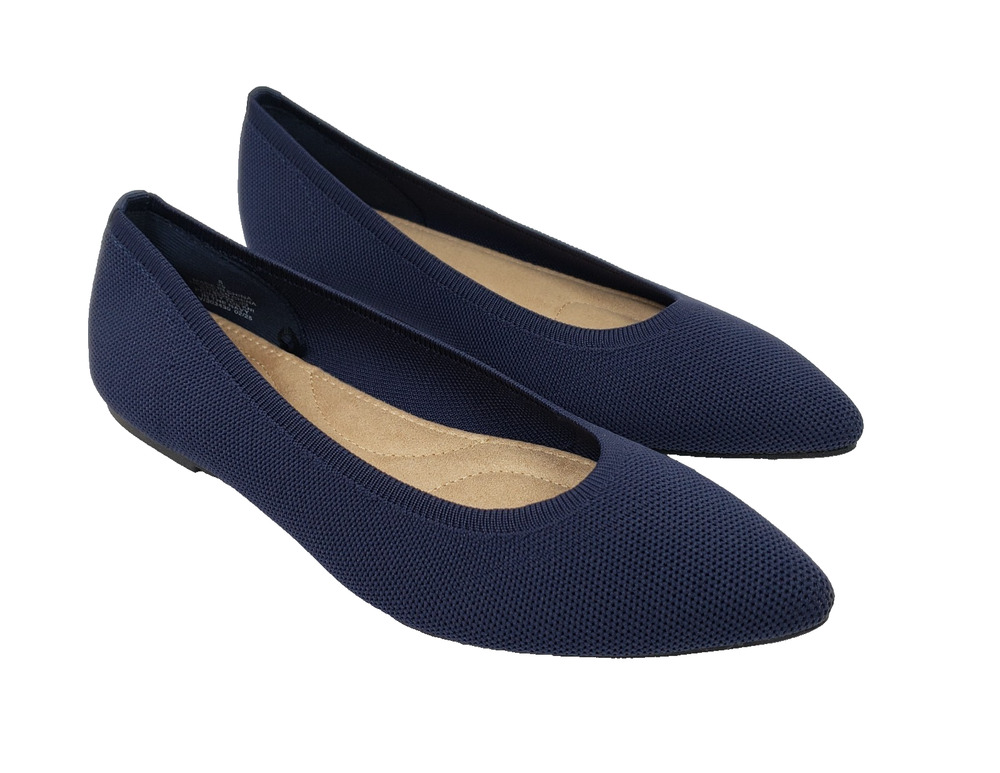 Old Navy Womens Size 8 Navy Blue Knit Slip On Pointy Toe Loafer Flats Shoes